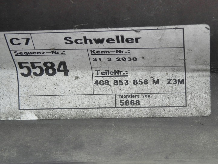 фото №7, Audi a7 c7 s7 рестайлінг lz3m s line планка накладка порога порогова права