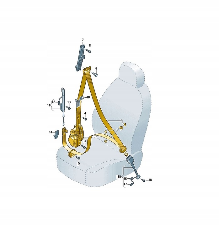 фото №1, Vw arteon pas безпеки лівий перед 3g8857705f raa