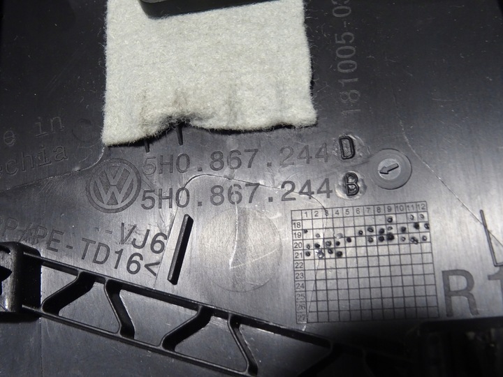 фото №8, Защита стойка среднего верхняя правая vw golf viii 8 r 5h0 5h0867244b