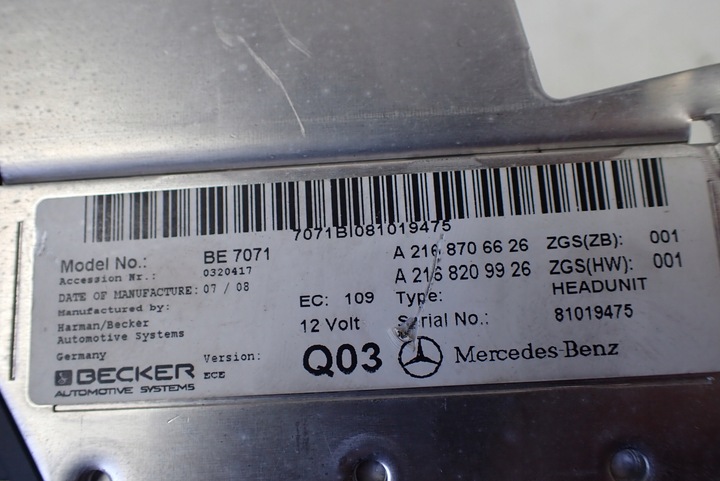 фото №12, Радіо команд mercedes cl w216 2168706626 європа