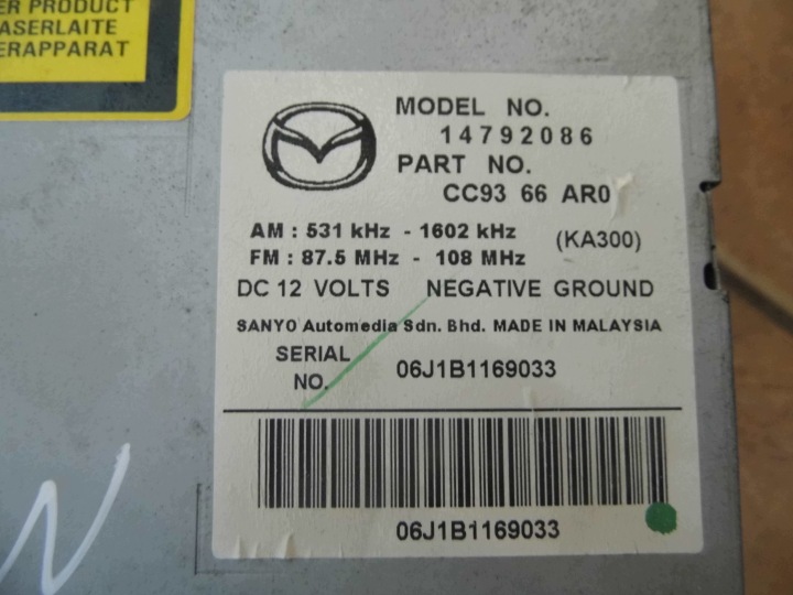 фото №8, Mazda 5 1.8b 03' магнітола cd автомагнітола (радіо, програвач) 14792086