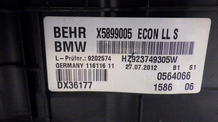 фото №6, Обігрівач кондиціонер bmw 5 f10 f11 3.0 d 9202574 x5899005