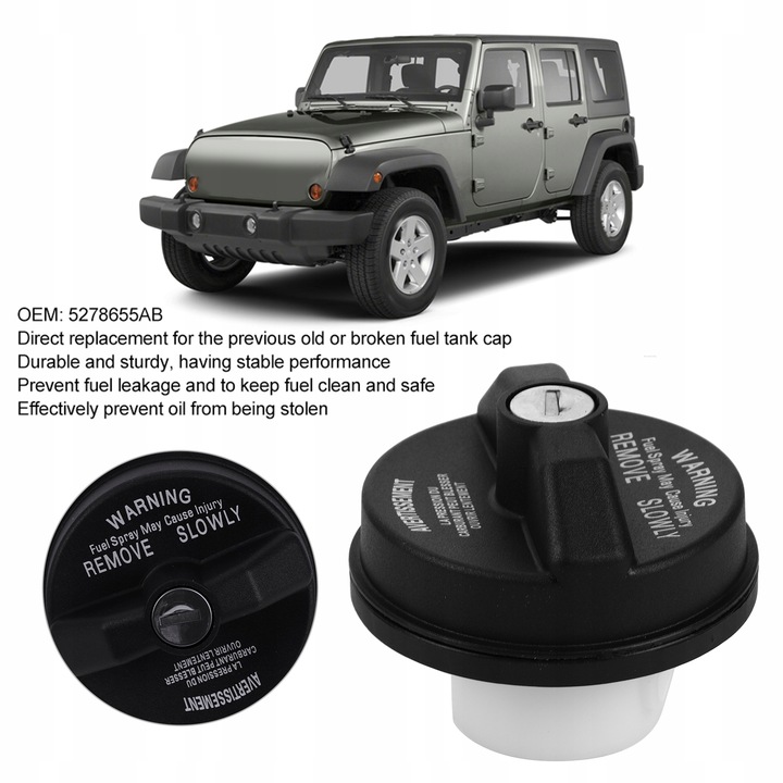 фото №10, Крышка заливка топлива 5278655ab для chrysler jeep dodge 2001-2016