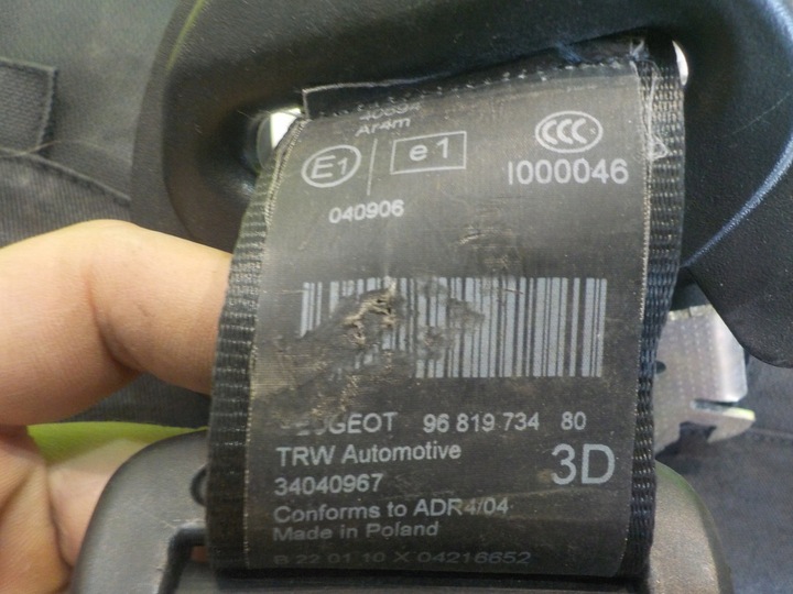 фото №5, Peugeot 5008 i 10r pas безпеки правий зад 34030076c 9681973480