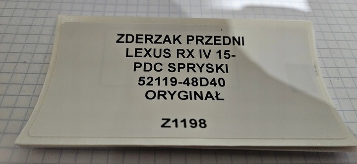 фото №12, Бампер переднє решітка lexus rx iv 15- pdc омивачі 52119-48d40 оригінал