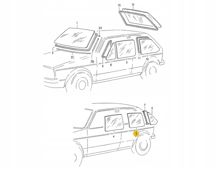 фото №2, Новая оригинальная стекло дверь задняя левая vw golf 1