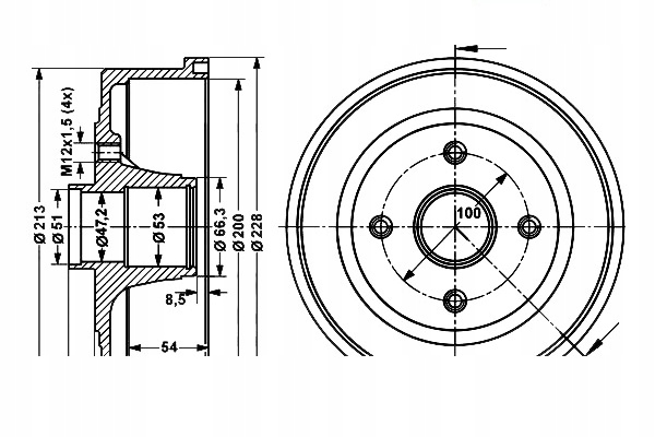 фото №2, Комплект bębnów гальмівних ate 700351 k bf472 bt61