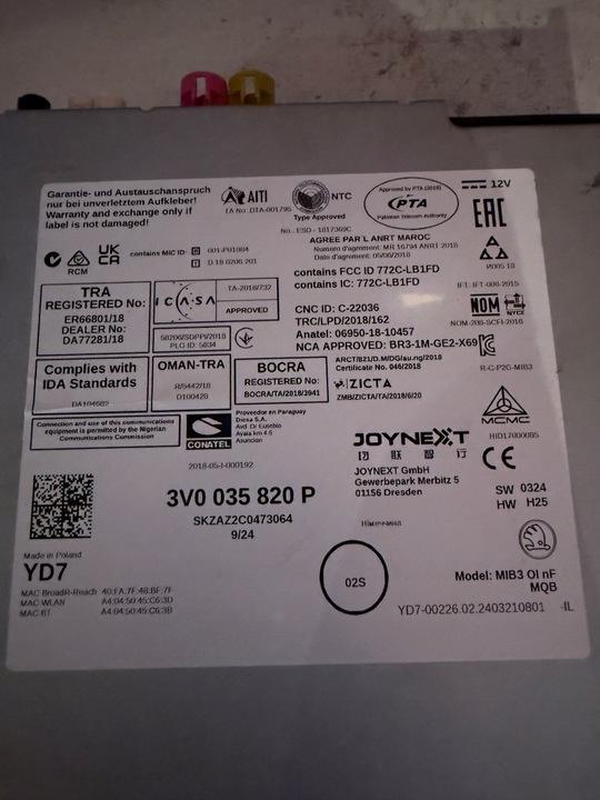 фото №12, Skoda superb kodiaq радио навигация мультимедиа mib3 dab 3v0035820p