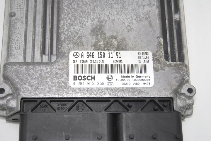 фото №6, Блок керування комп'ютер ecu двигуна mercedes vito 2,2 cdi a6461501191 0281012359