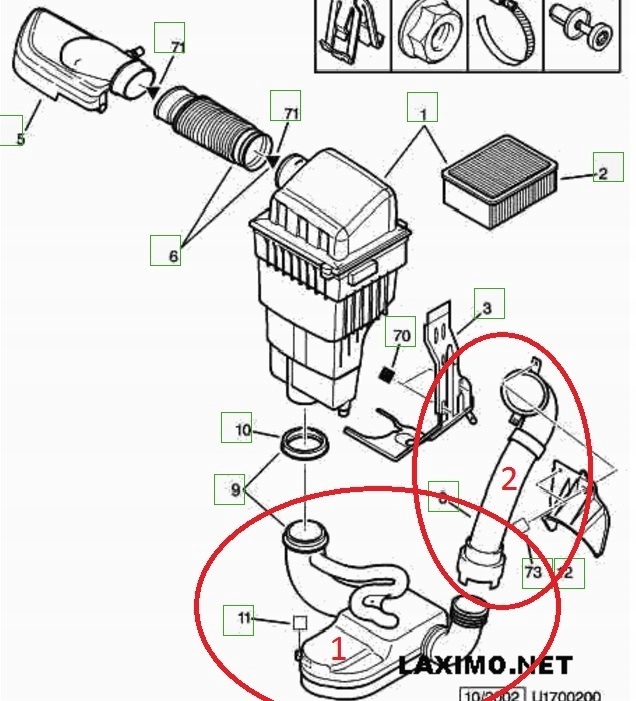 фото №6, Oem номер citroen трубка  впуск фільтра повітря 1426.4c citroen xsara picasso