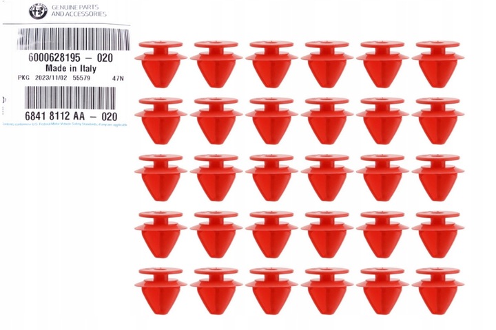 фото №1, Кліпса штифт планки накладки підкрилки крило alfa romeo stelvio 30szt оригінал