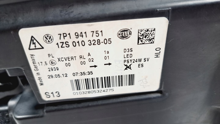 фото №13, Vw touareg ii 2010-14 лампа ліва ксенон led 7p1941751