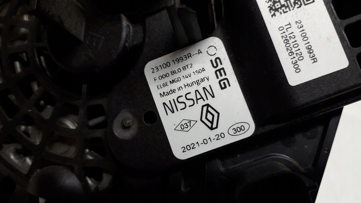 фото №8, Renault clio v 5 1.0 генератор 150a 231001993r