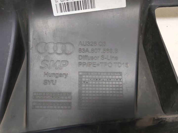 фото №7, Спойлер накладка дифузор зад audi q3 s-line 83a 83a807568b
