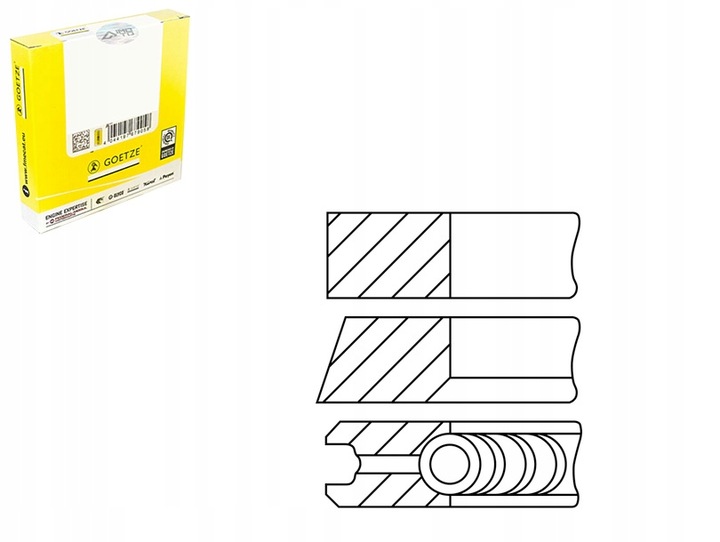 фото №1, 72 std 1-1-2 набір кільця поршень smart fortwo 1.0 01.07- goetze