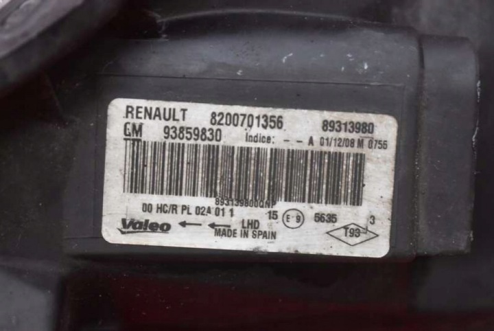 фото №7, Фара праве фара передня eu 8200701356 renault trafic 2 ii 06-15