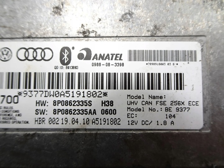 фото №6, Модуль блютуз audi tt 8j