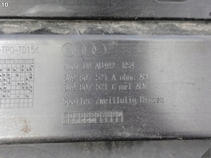 фото №11, Audi rs4 b9 8w0 8w9 16-24 спойлер дифузор накладка w бампер зад 8w9807521a