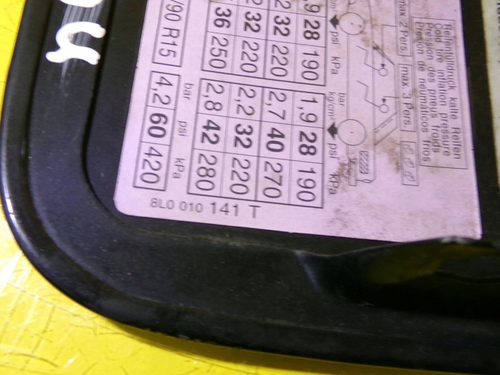 фото №11, Кришка заливання пального audi a3 8l 8l0010141t lak: lz9u nr18