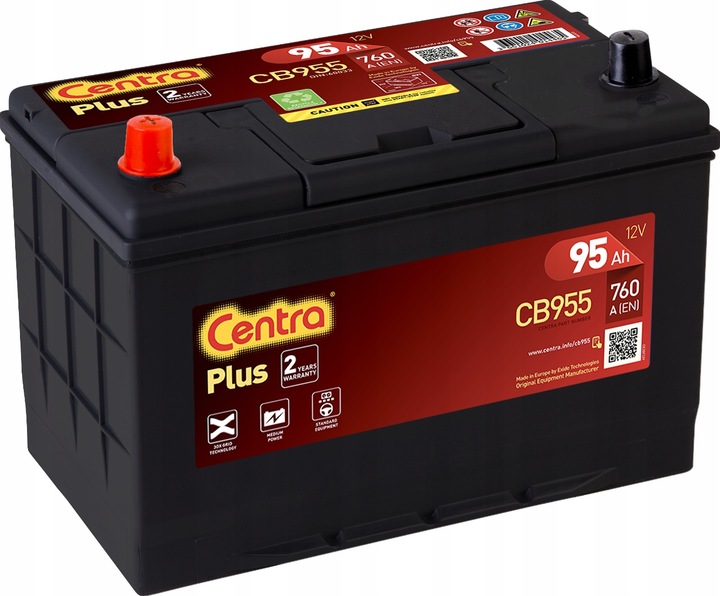 АКУМУЛЯТОР CENTRA PLUS CB955 12V 95AH 720A