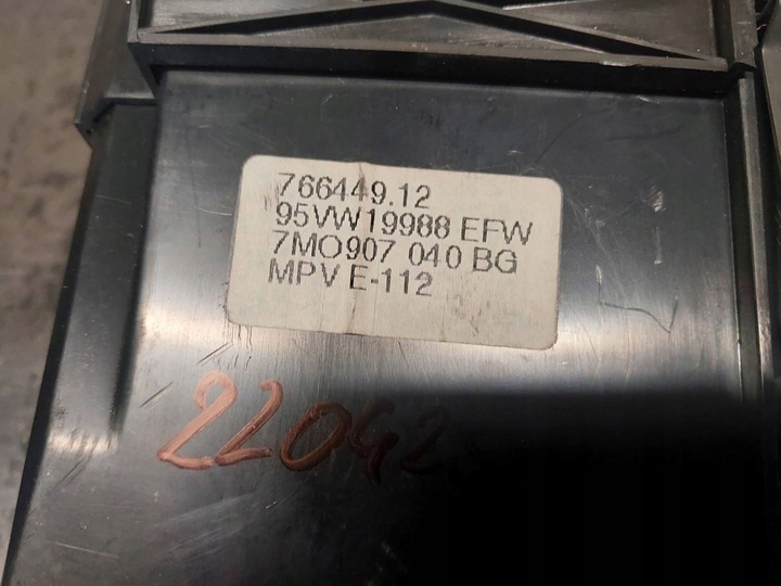 фото №9, Панель кондиционера volkswagen sharan i 7m0907040bg 95vw19988efw