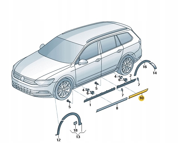 фото №1, Планка задніх правих двері vw passat b8 хром оригінальний номер