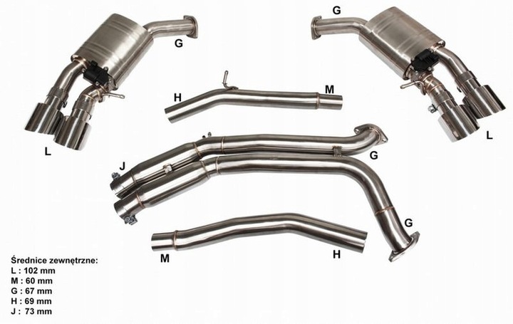 фото №14, Активний вихлопна система catback audi s4 b9 3.0t