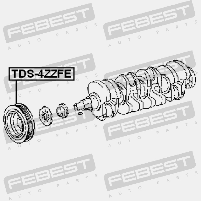 фото №9, Колесо пасове вала колінчастого 1zzfe/3zzfe/4zzfe febest tds-4zzfe
