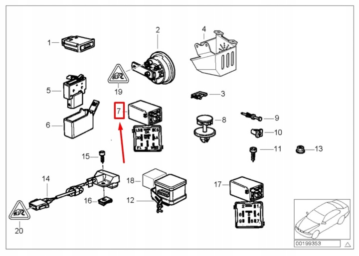 фото №8, Реле сигналізації zderzeniowego bmw 3 compact e36 8364692 61358364692 oem