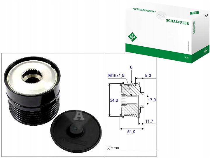 фото №1, Ina колесо ременное генератора opel