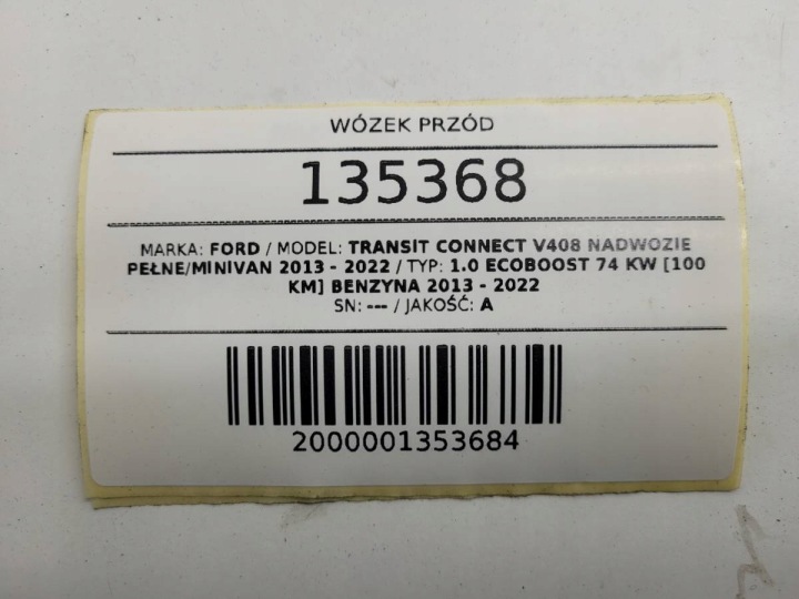 фото №8, Візок перед підрамник передні ford transit connect ii mk2 1.0 ecoboost 100km