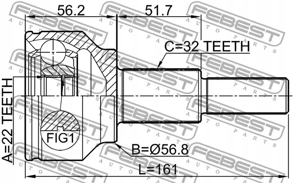 фото №2, Шарнир внешний 2010-jourr febest шарнир