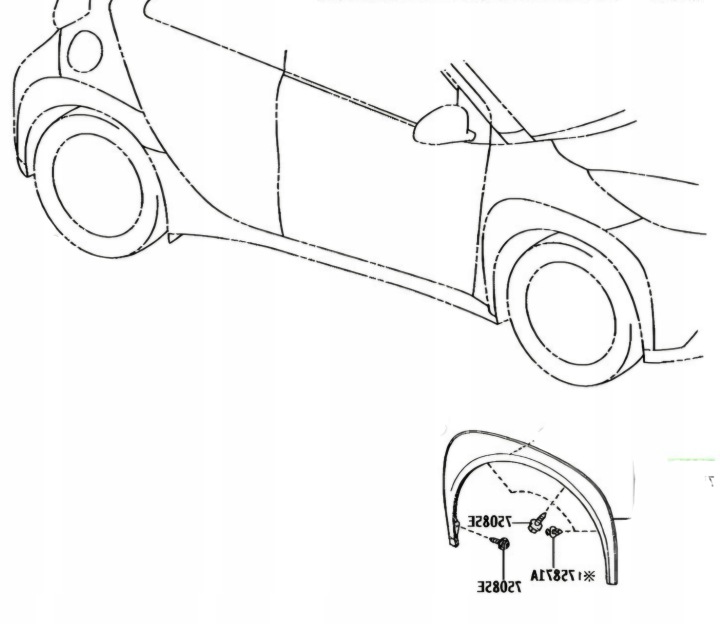 фото №13, Молдинг крила права перед toyota aygo x 75601-0h021 75511-0h011 oem номер нова