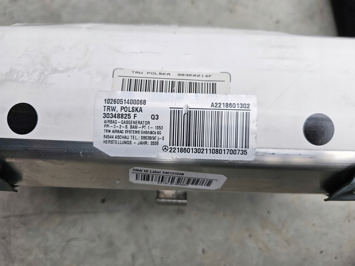 фото №13, Панель консоль подушка безопасности ремни mercedes s-klasa w221