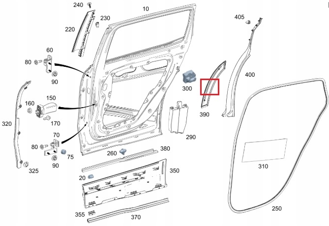 фото №2, Mercedes glb планка дверь зад левая оригинал