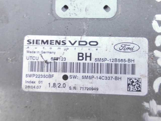 фото №5, Комп'ютер блок керування двигуном (ecu) ford focus mk2 c-max 2.0 16v 5m5p-12b565-bh