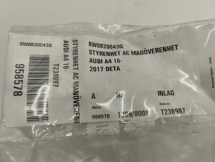 фото №9, Audi a4 s4 b9 панель кондиционера 8w0820043q