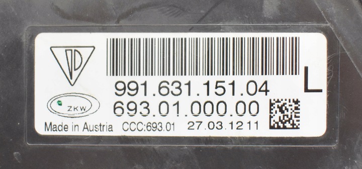 фото №7, Porsche carrera 991 911 лівий галоген led drl eu