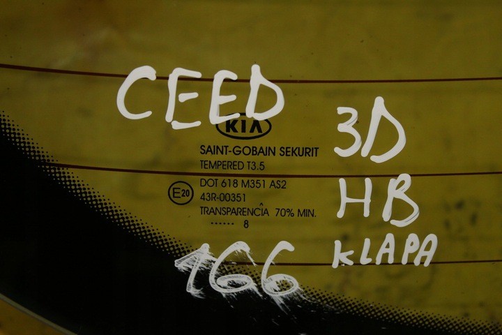фото №5, Стекло крышки багажника kia ceed 3d hb