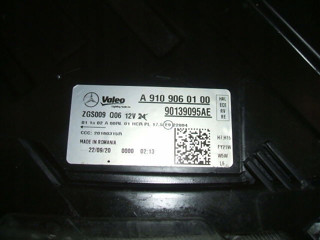 фото №13, Sprinter 907 910 лампа права ліва h7 a9109060000 a9109060100