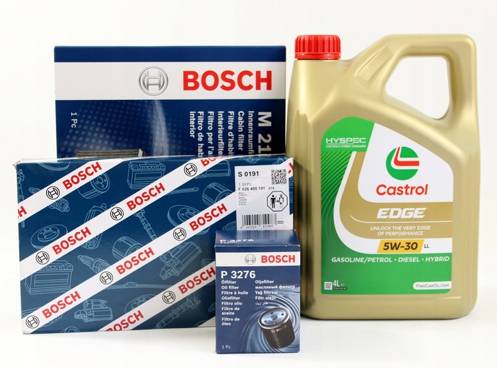 фото №1, Filtry bosch + масло castrol edge 5w30 4l swift iii 1.3