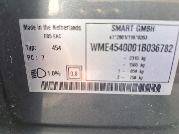 фото №4, Smart forfour 5d 454 i 04-06 скло зад задня кришка багажника eb5 eac