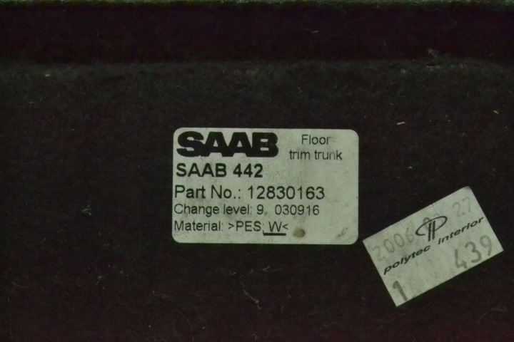 фото №7, Підлога покриття  багажника saab 93 9-3 03-11r cabrio 12830163