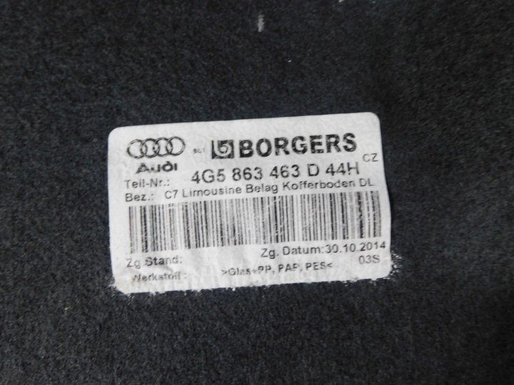 фото №10, Audi a6 4g sedan обивка багажника пол 36km