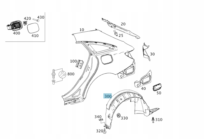фото №1, Підкрилок зад mercedes a клас w177