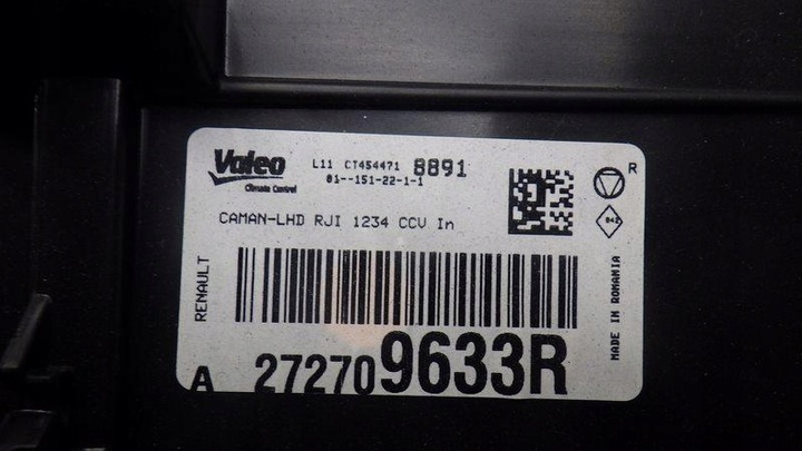 фото №8, Обігрівач кондиціонер dacia jogger 1.0 tce 272709633r