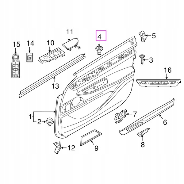 фото №6, Гайка крепление обивка дверь bmw f12 f20 f30