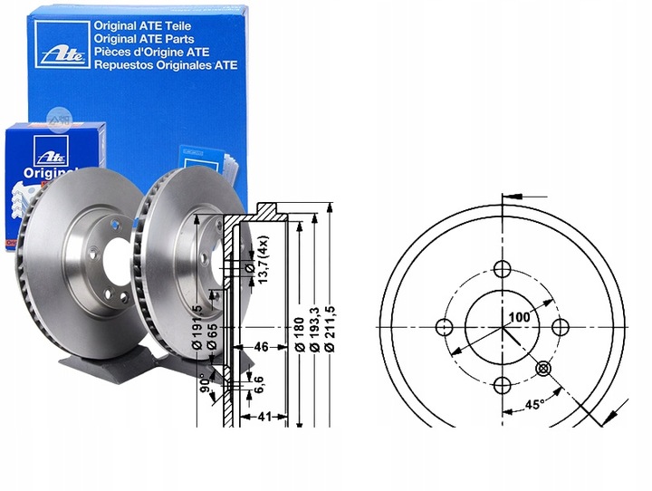 фото №1, Комплект bębnów гальмівних ate 6x0609617 986477105
