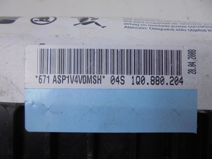 фото №6, Подушка пассажира подушка безопасности 1q0880204 vw eos 2.0 fsi