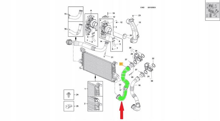 фото №3, Шланг интеркулер opel 1.7cdti 13265280 новый gm